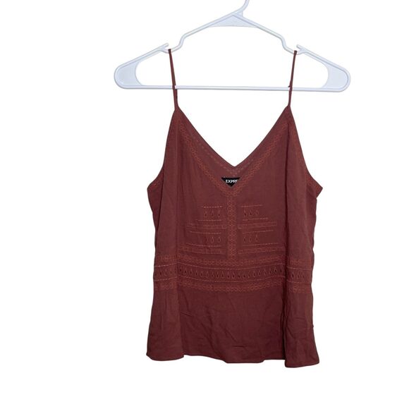 Express Tops - Express Blouse Women's Small V-Neck Sleeveless Eyelet Lightweight Career V-Neck